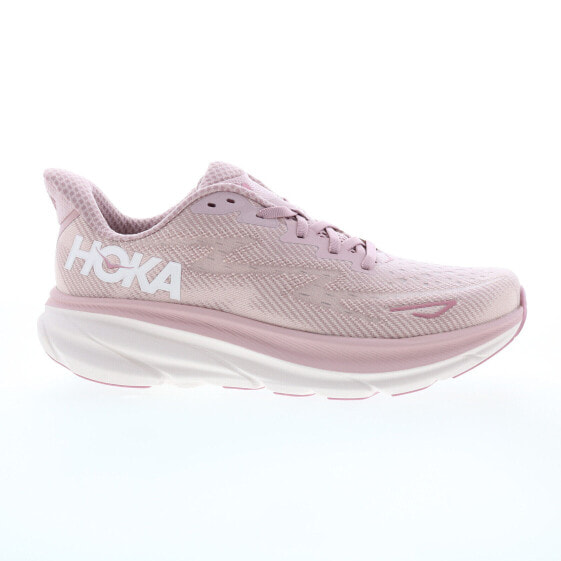 Hoka Clifton 9 1127896-PMPW Womens Pink Canvas Athletic Running Shoes