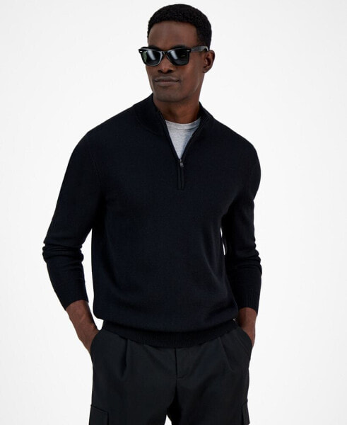 Men's Long-Sleeve Half-Zip Merino Sweater, Created for Macy's