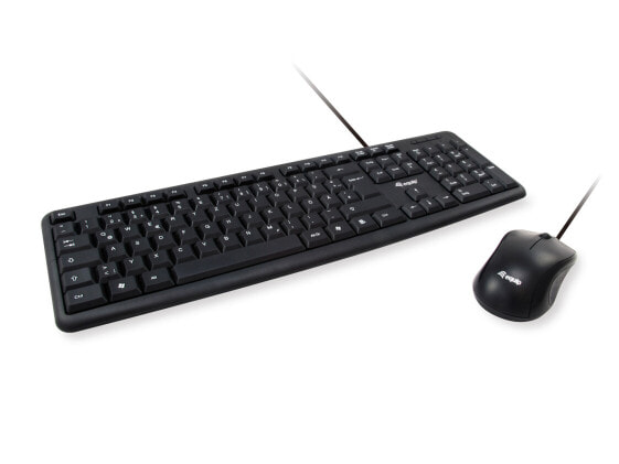 Equip 245202 - Full-size (100%) - USB - AZERTY - Black - Mouse included