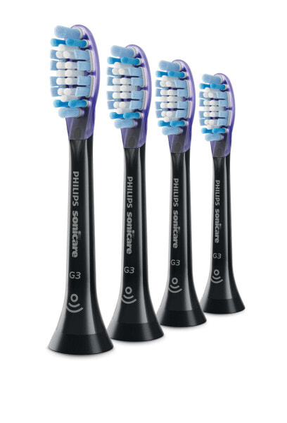 Philips 4-pack Standard sonic toothbrush heads - 4 pc(s) - Black - Soft - Rubber - 2 Series plaque control - 2 Series plaque defense - 3 Series gum health - DiamondClean - DiamondClean... - 2 Series plaque control - 2 Series plaque defense - 3 Series gum health -
