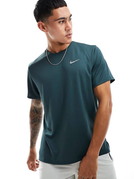 Nike Running Miler Dri-FIT t-shirt in khaki