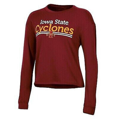 NCAA Iowa State Cyclones Women's Crew Neck Fleece Double Stripe Sweatshirt - S