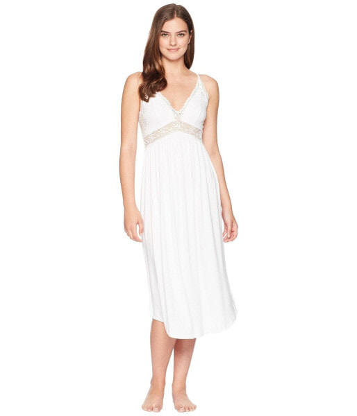 Womens Eberjey Colette - Long Gown Dress White Size Medium 305180
