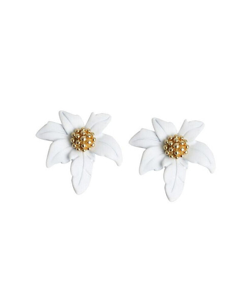 Women's Green Wild Flower Stud Earrings