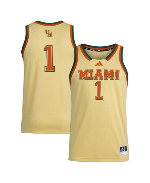 Майка мужская Adidas Miami Hurricanes №1 жёлтая