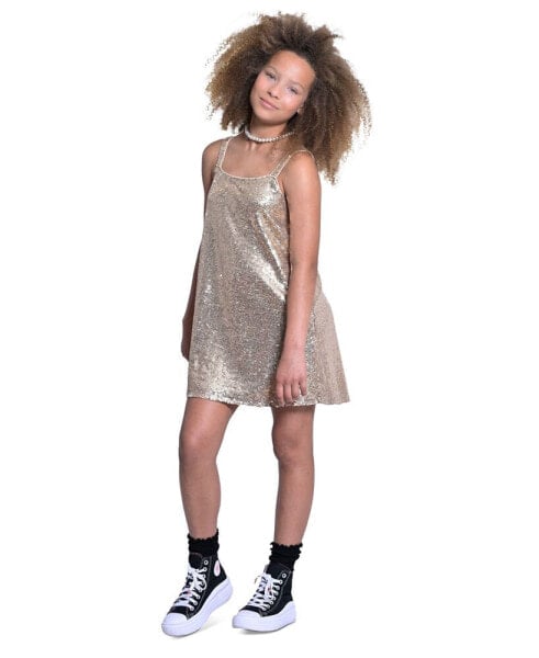 Big Girls Sleeveless Sequin Tent Dress