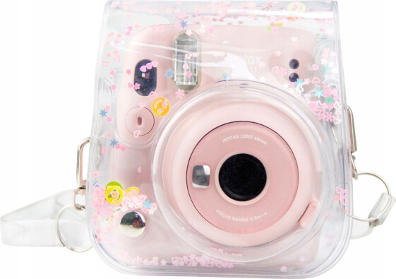 Pokrowiec LoveInstant Do Fujifilm Instax Mini 11 / Przezroczysty Różowe Cekiny