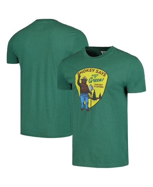 Men's Green Distressed Smokey the Bear Brass Tacks T-shirt