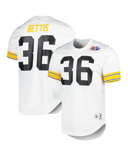 Men's Jerome Bettis White Pittsburgh Steelers Retired Player Name and Number Mesh Top