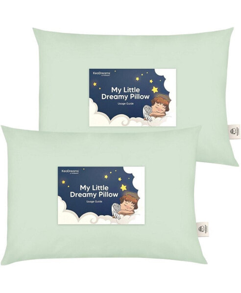 2pk Toddler Pillow, Soft Organic Cotton Toddler Pillows for Sleeping, 13X18 Kids Pillow