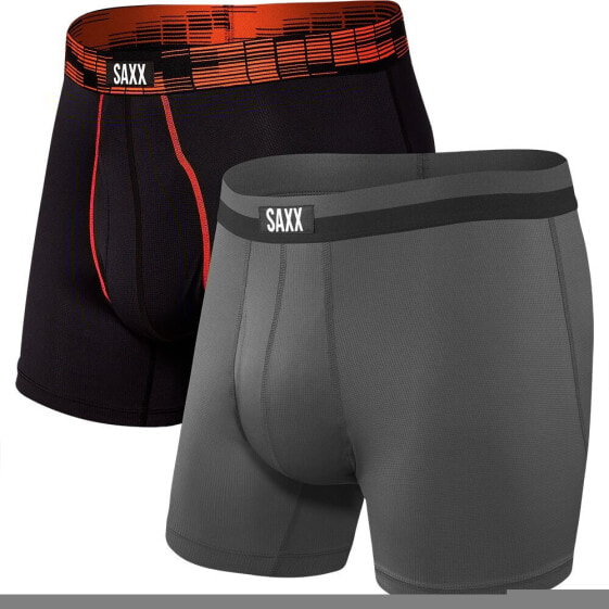 Трусы боксерские сетчатые Saxx Underwear Sport Mesh Fly Slip Boxer 2 шт.