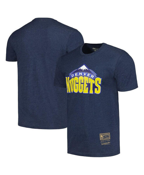 Men's and Women's Navy Denver Nuggets Hardwood Classics MVP Throwback Logo T-shirt