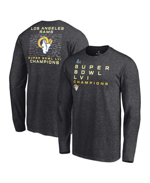 Men's Charcoal Los Angeles Rams Super Bowl LVI Champions Big and Tall Signature Roster Long Sleeve T-shirt