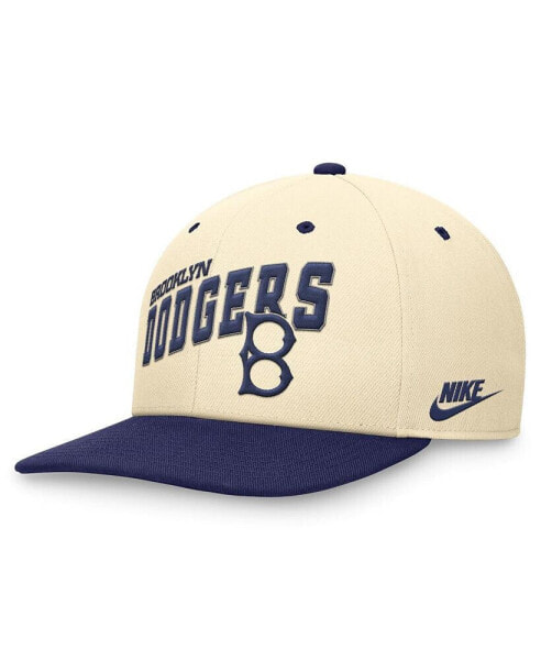 Men's Cream/Royal Brooklyn Dodgers Rewind Cooperstown Collection Performance Snapback Hat