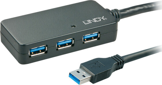 USB-концентратор USB Lindy 4x USB-A 3.0 (43159)