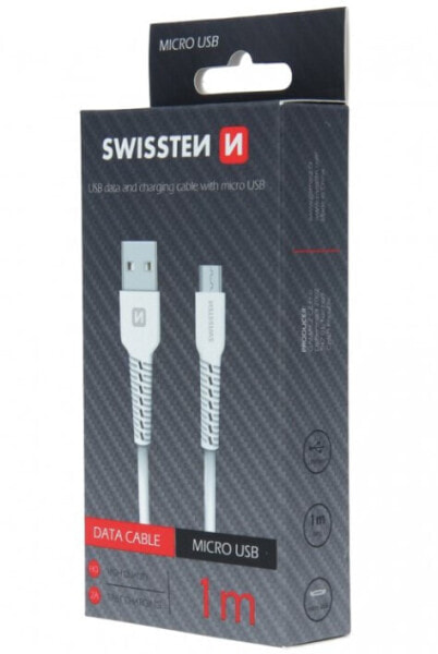 Swissten 71505521 - 1 m - USB A - Micro-USB A - White