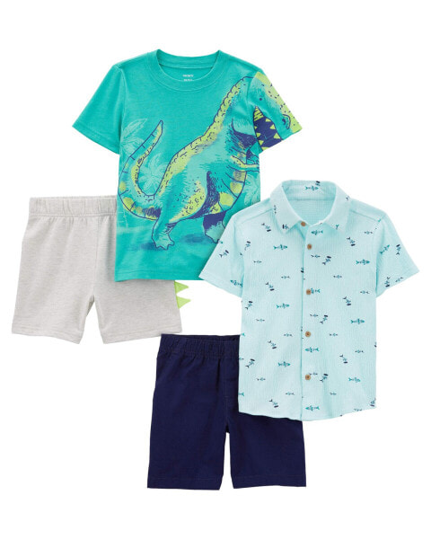 Toddler 4-Piece Shirts & Shorts Set 2T