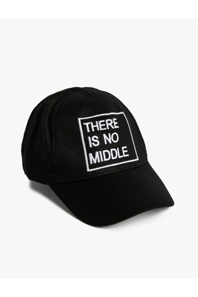 Kep Şapka Slogan Işlemeli Pamuklu