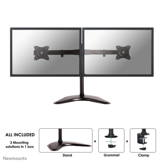 Кронштейн NewStar Select monitor arm desk mount - Clamp/Bolt-through/Freestanding - 8 kg - 25.4 cm (10") - 68.6 cm (27") - 100 x 100 mm - Black