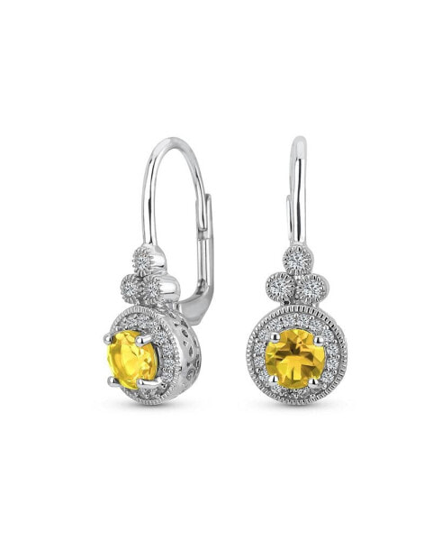 Серьги Bling Jewelry Art Deco Yellow Topaz