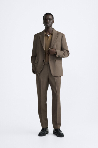 Wool blend suit trousers