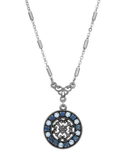 2028 crystal Round Pendant Necklace