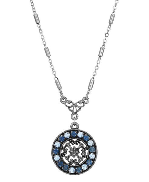 Crystal Round Pendant Necklace