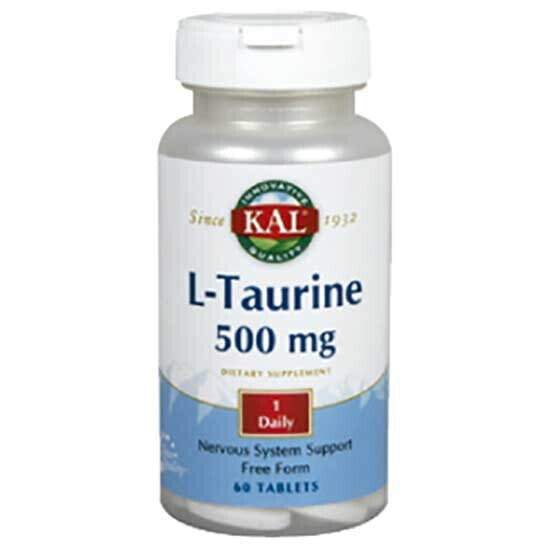 KAL L-Taurine 500mg Amino Acid 60 Tablets