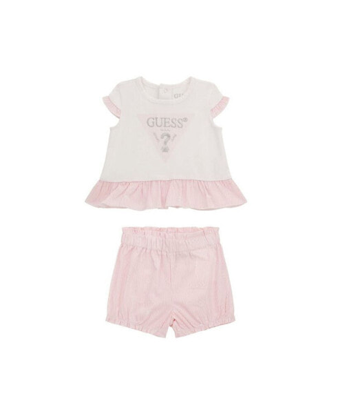 Baby Girl Short Sleeve Shirt and Short Set