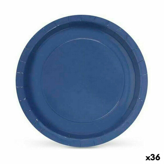 Набор посуды одноразовый Algon из картона синего цвета 10 предметов 23 x 23 x 1,5 см (36 штук)