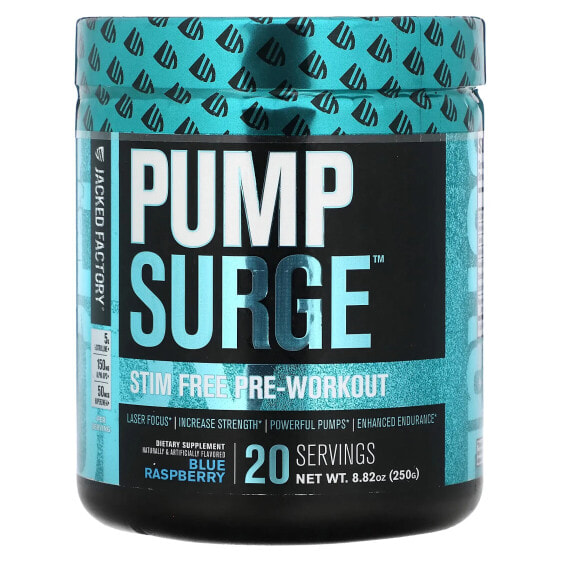 Предтренировочный комплекс Jacked Factory Pump Surge, без стимуляторов, Вишня Лайм, 250 г (8,82 унции)