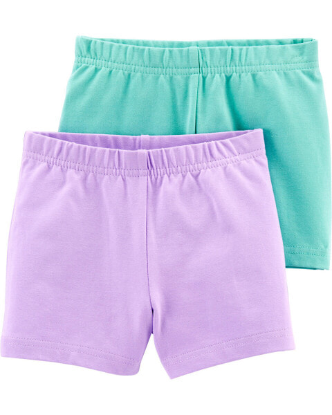 Baby 2-Pack Mint/Purple Bike Shorts 3M