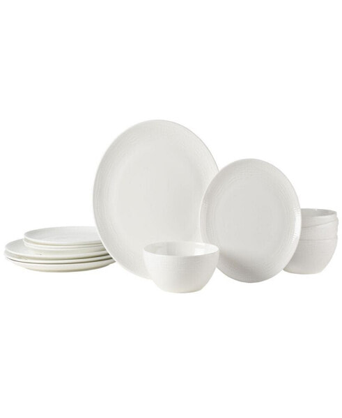 Mirabel Vegan Bone Chip Resistant 12 Piece Dinnerware Set, Service for 4