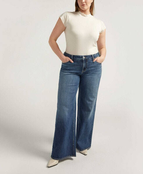 Plus Size Suki Mid Rise Curvy Fit Wide Jeans