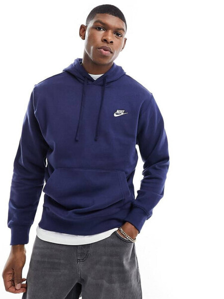 Nike – Club – Kapuzenpullover in Navy