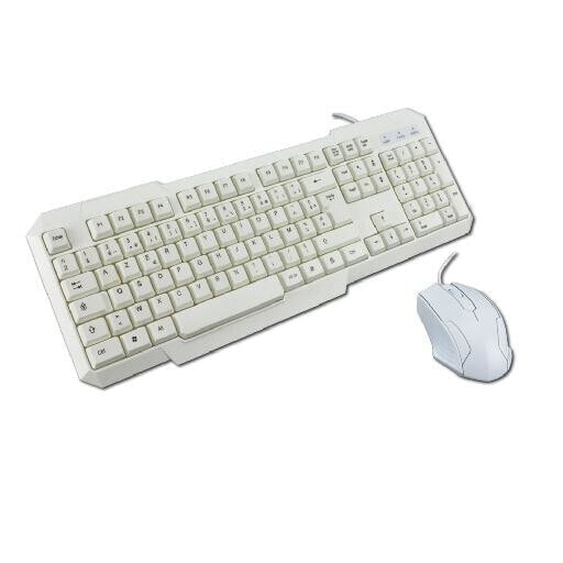 MCL ACK-2012/B - Wired - USB - Membrane - AZERTY - White - Mouse included
