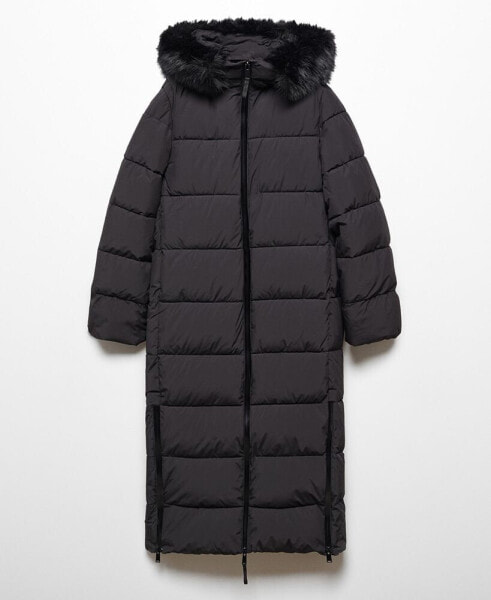 Women's Faux Fur Hood Quilted Coat