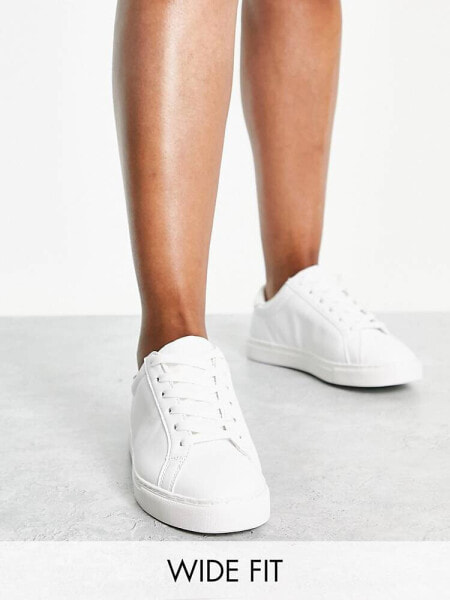 ASOS DESIGN Wide Fit Drama trainers in white