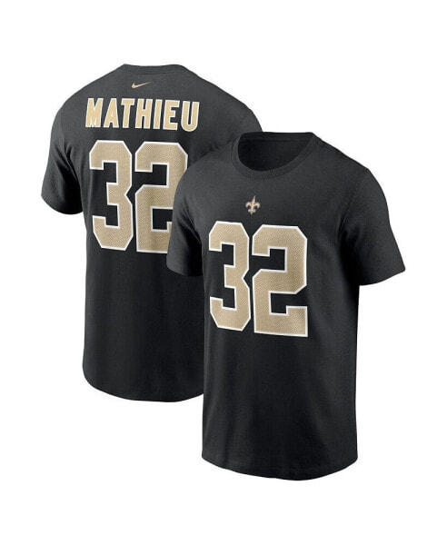 Футболка Nike мужская с именем и номером игрока Tyrann Mathieu, черного цвета, New Orleans Saints