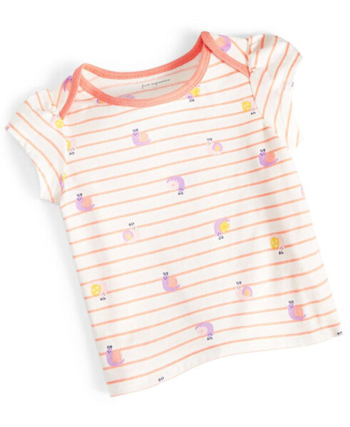 Baby Girls Snail-Print Striped T-Shirt, Created for Macy's
