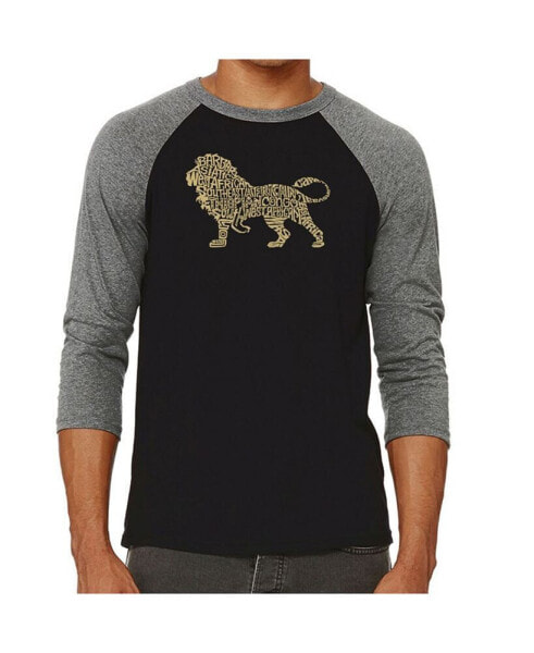 Lion Men's Raglan Word Art T-shirt