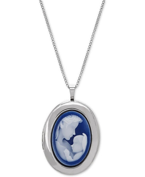 Macy's mother & Infant Cameo Locket 18" Pendant Necklace in Sterling Silver