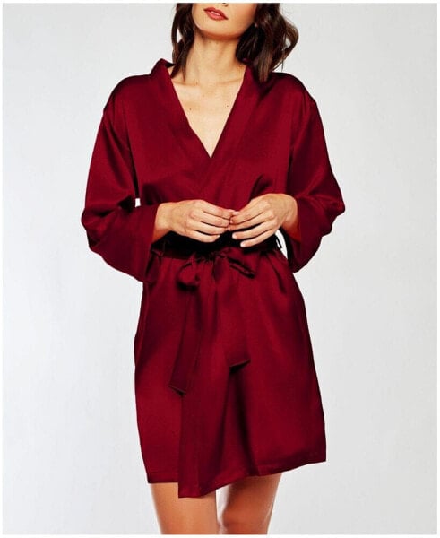 Women's Marina Lux 3/4 Sleeve Satin Lingerie Robe