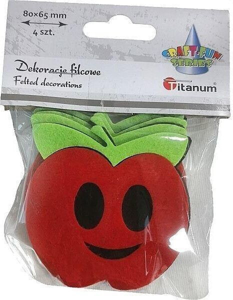 Titanum Filcowe jabłka 3D 80x65mm czerwono-zielone 4szt