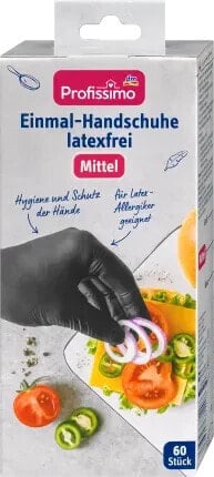 Einmalhandschuhe latexfrei schwarz Mittel, 60 St