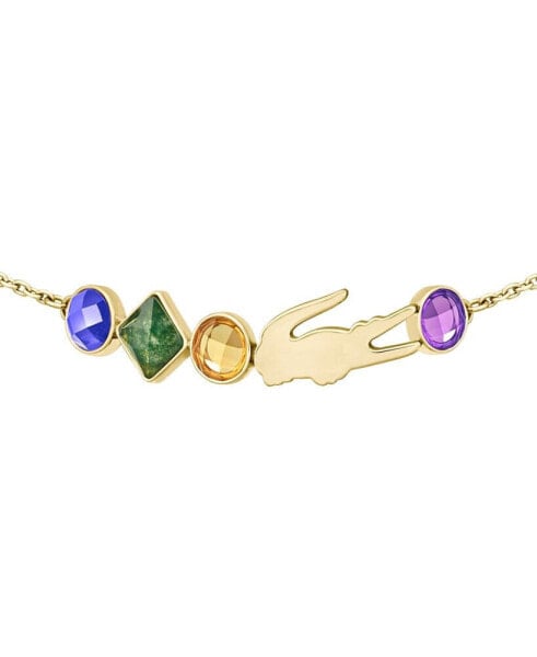 Gold-Tone Deva Multicolor Stone Charm Bracelet