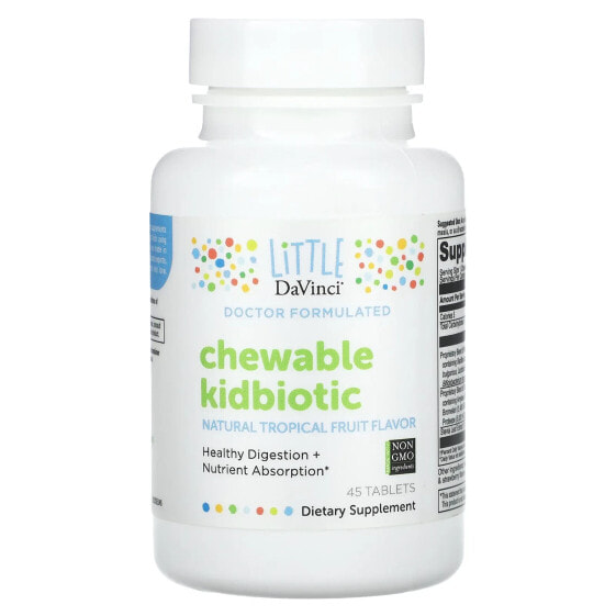 Chewable Kidbiotic, Tropical Fruit, 45 Tablets