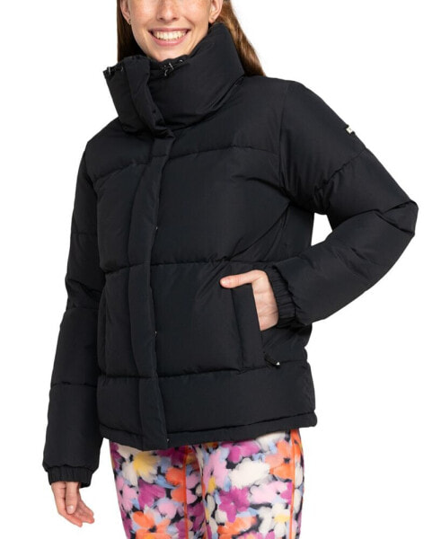 Juniors' Winter Rebel Puffed-Collar Bomber Jacket