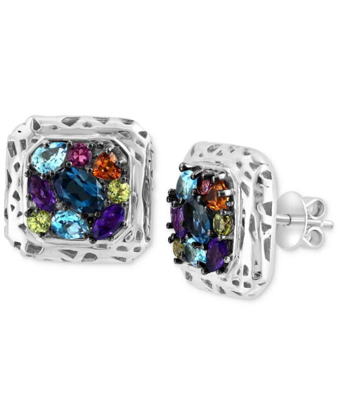 EFFY® Multi-Gemstone Cluster Stud Earrings (2-1/2 ct. t.w.) in Sterling Silver