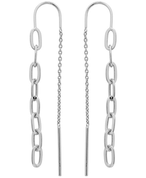 Chain Link Threader Drop Earrings in 18k Gold-Plated Sterling Silver, Created for Macy's (Also in Sterling Silver)